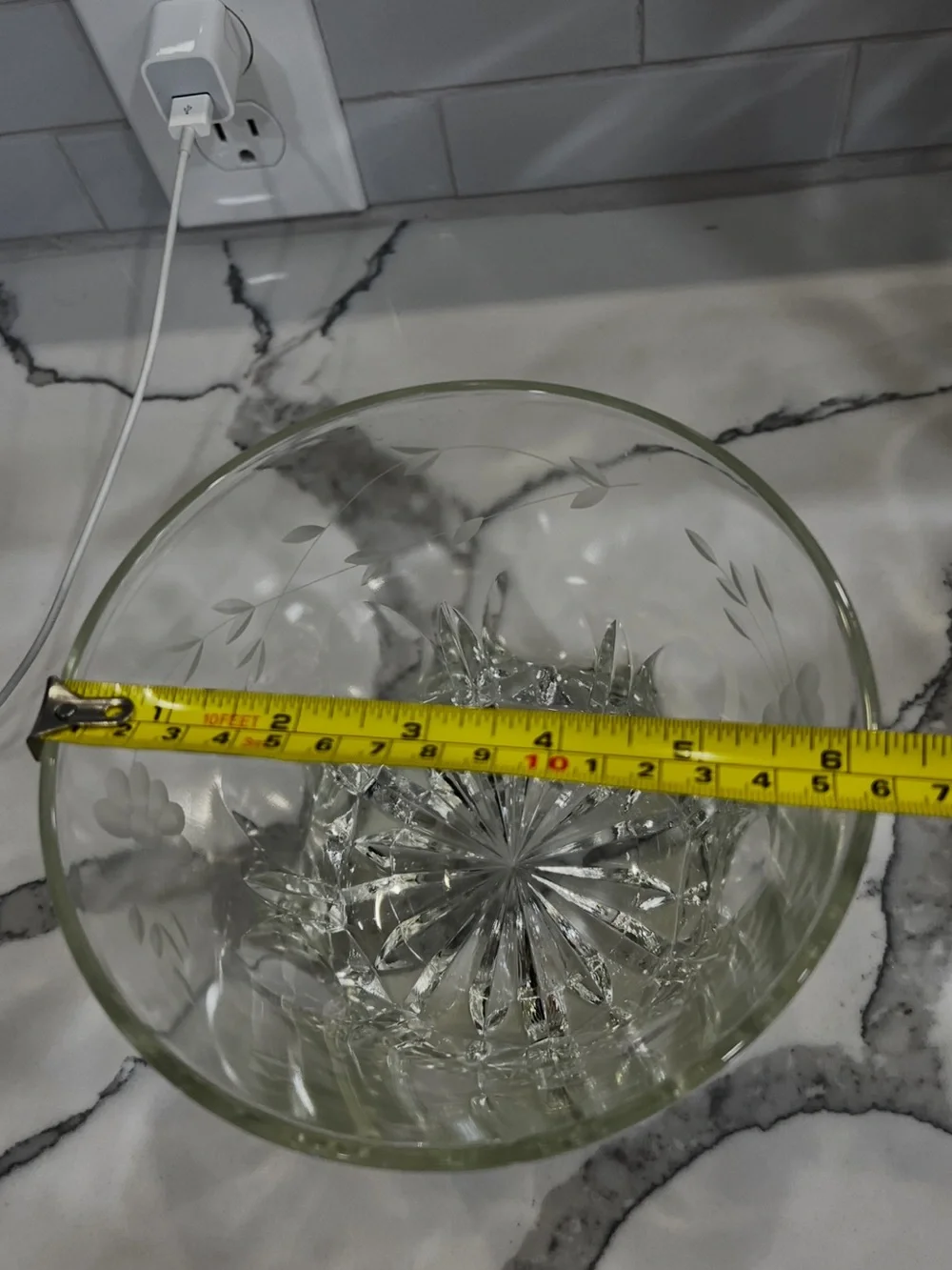 Vintage Heavy PRINCESS HOUSE 1980's Crystal Ice Bucket Heritage Etched Pattern.